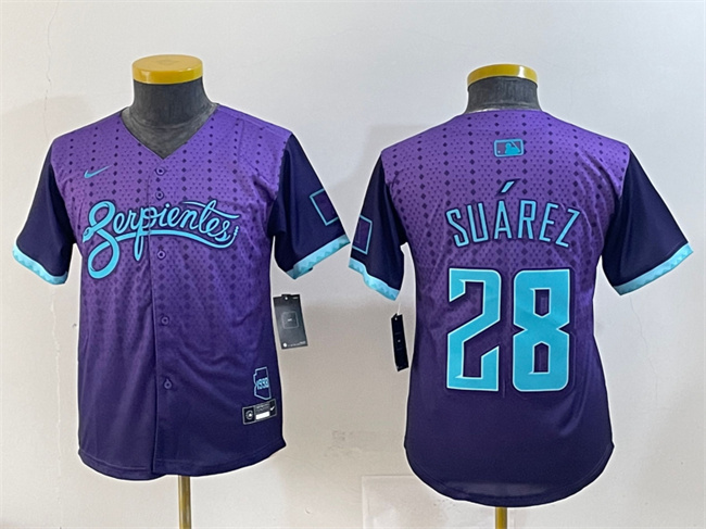 Youth Arizona Diamondbacks #28 Eugenio Suárez Purple 2025 City Connect Limited Stitched Baseball Jersey